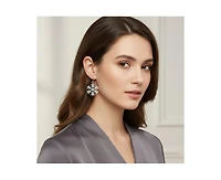 Genevive Chic Cz Snowflake Drop Earrings