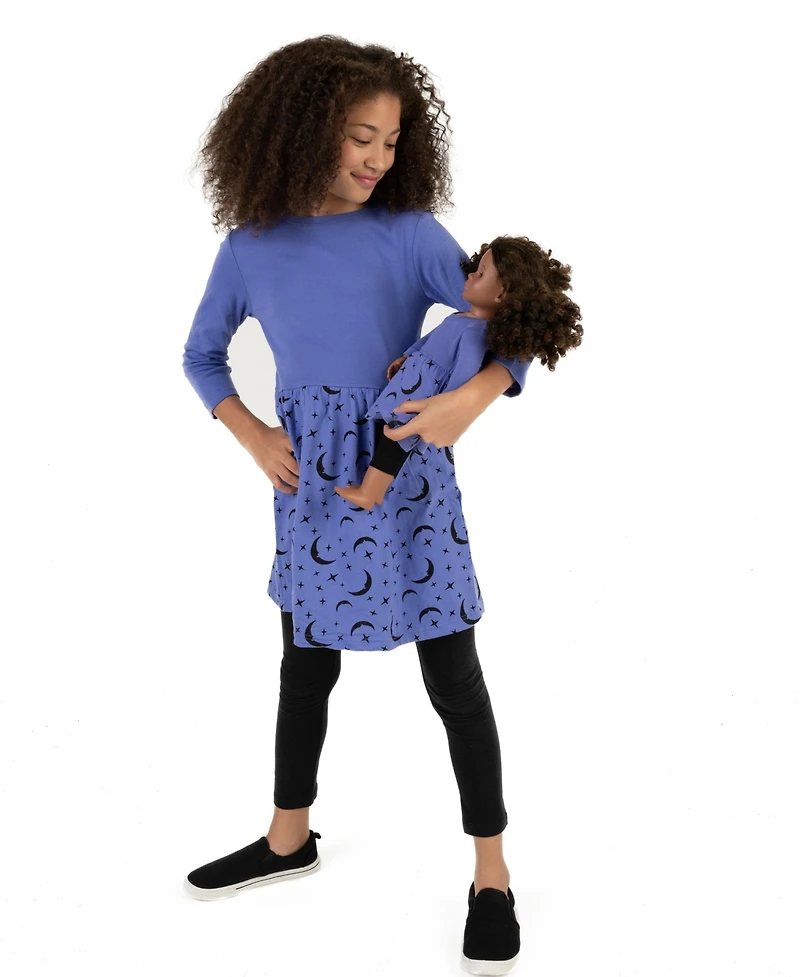 Leveret Big Girls Matching Doll 100% Cotton Long Sleeve Skirt Dress