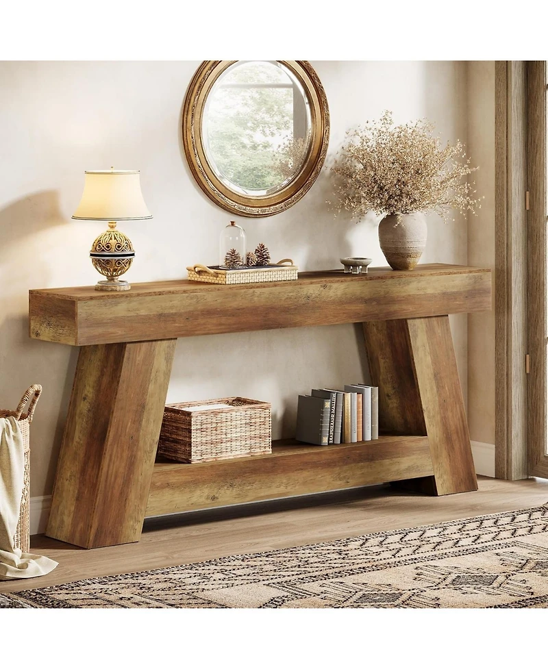 Tribesigns 70.9 Inch Long Console Tables, Farmhouse Entryway Table with Storage