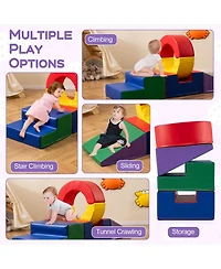 Mecale 5-Piece Kids Climbing Toys with Pu Leather Cover