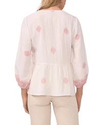 Vince Camuto Women's Tie Neck Peasant Blouse