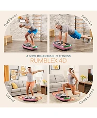 Lifepro Rhythm 4D Vibration Plate Exercise Machine – Whole Body Workout Platform with Handles, Triple Motors & Remote