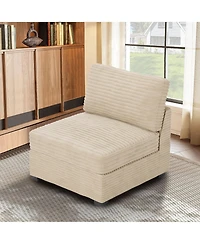 Xizzi Modular Sectional Sofa Middle Seat Module, 32.7" for Diy Combination L U V Shaped, Plush Corduroy Loveseat Chair Living Room