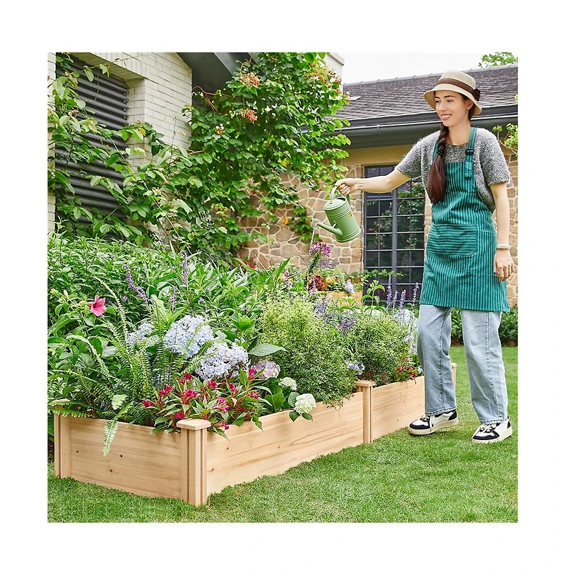 Yaheetech Wooden Raised Garden Bed Divisible Planter Box Wood