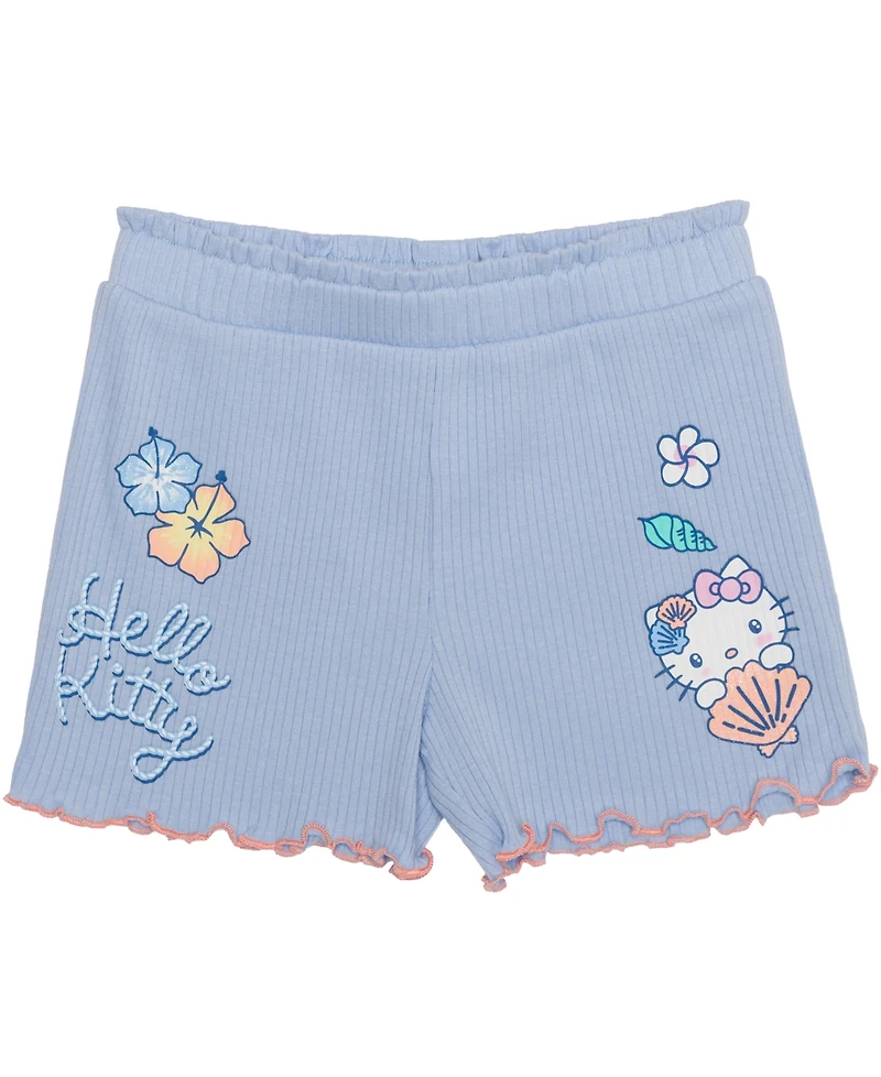Hybrid Girls' 2T-6X Hello Kitty Short-Sleeve T-Shirt and Shorts, 2-Piece Set