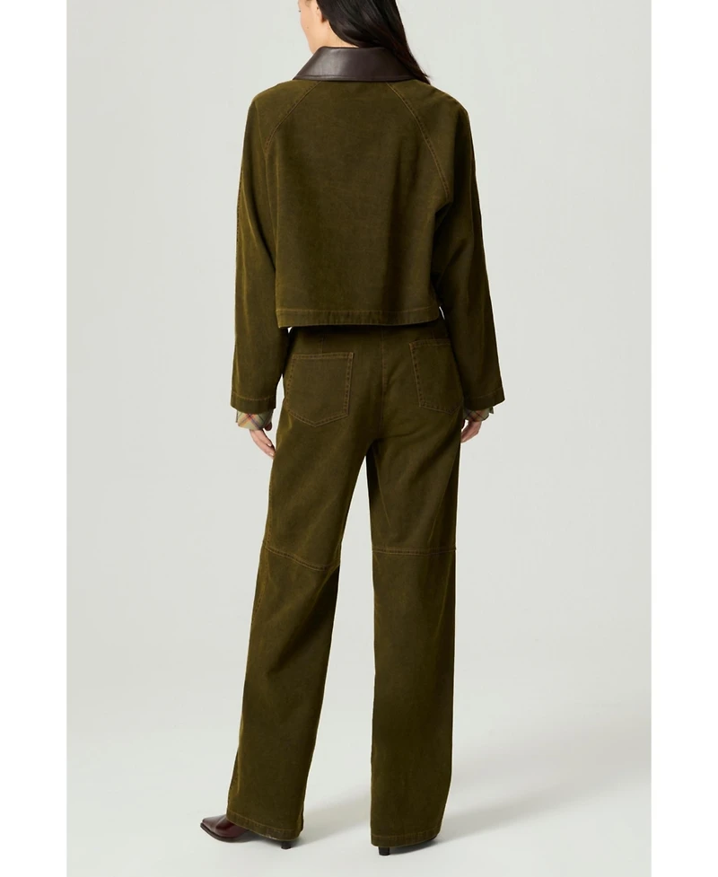 Nocturne Women's Contrast Collar Utility Cropped Jacket