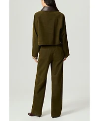 Nocturne Women's Contrast Collar Utility Cropped Jacket