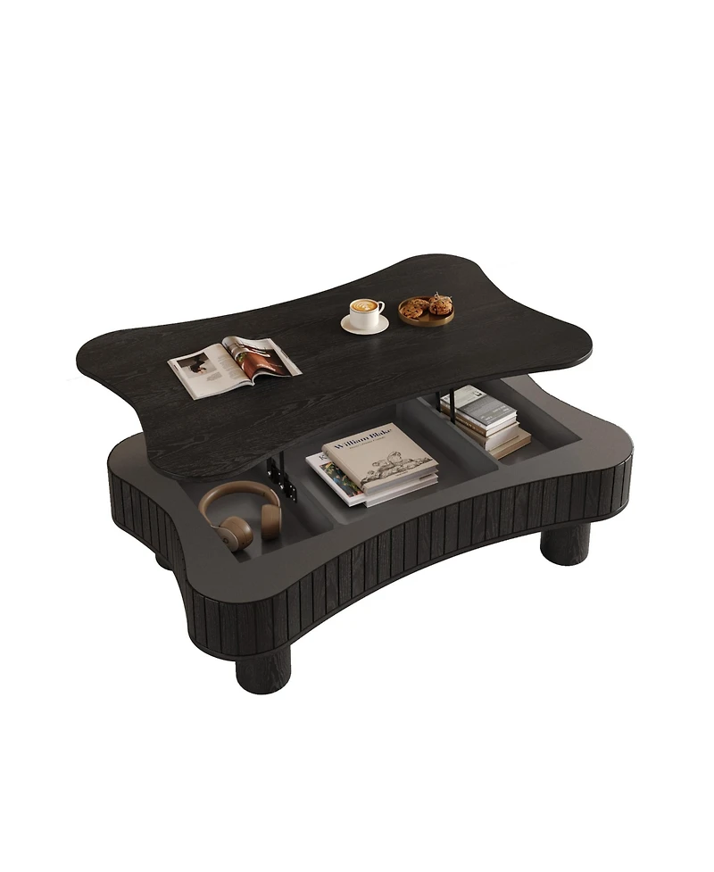 Streamdale Furniture Streamdale Lift Top Coffee Table - Fluted Panel