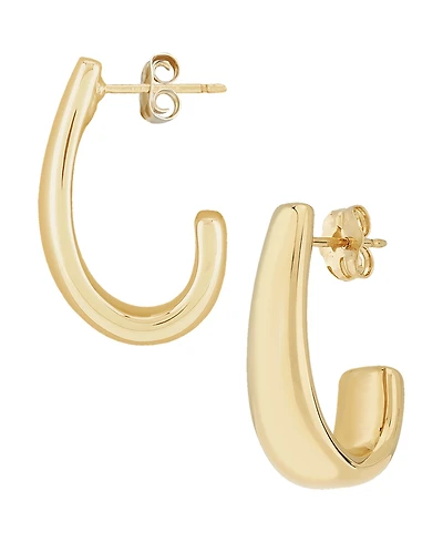 J-Hoop Earrings in 14k Gold