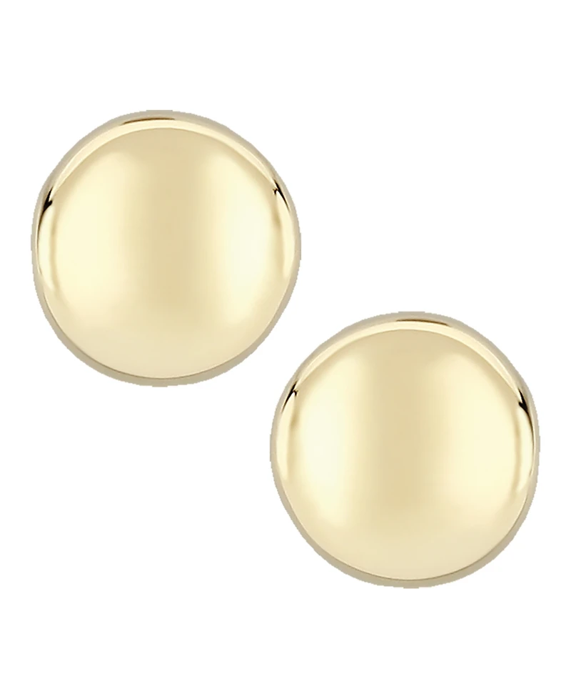 Dapped Disc Stud Earrings Set 14k White or Rose Gold (10mm)