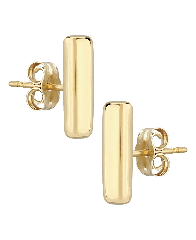 Bar Stud Earrings Set in 14k Gold