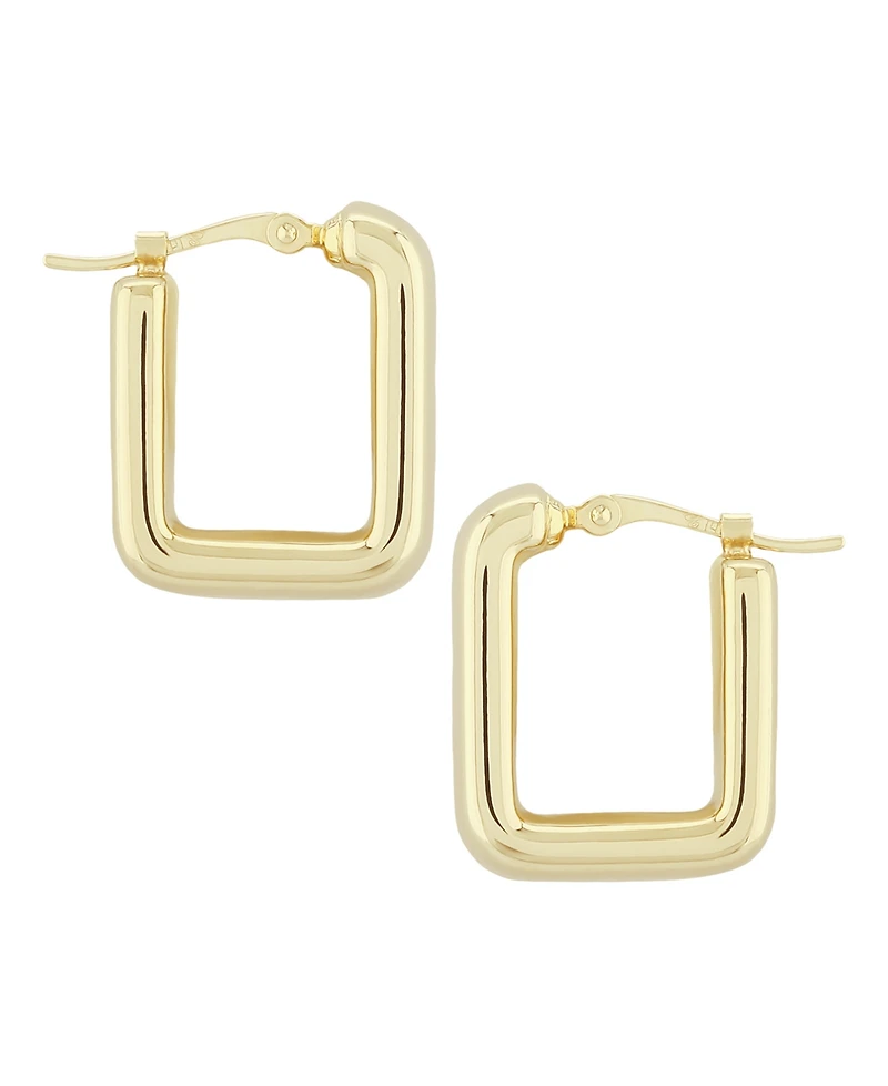 Bold Square Hoop Earrings Set in 14k Gold