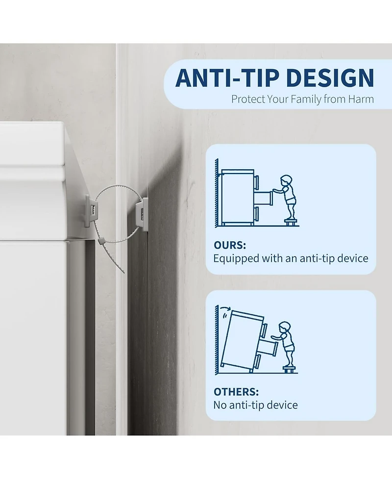 gaomon 6 Drawer Fluted Dresser for Bedroom, Modern Wave Panel Chest with Round Handles, Wood Storage Organizer, 47.2" Wide
