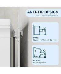 gaomon 6 Drawer Fluted Dresser for Bedroom, Modern Wave Panel Chest with Round Handles, Wood Storage Organizer, 47.2" Wide