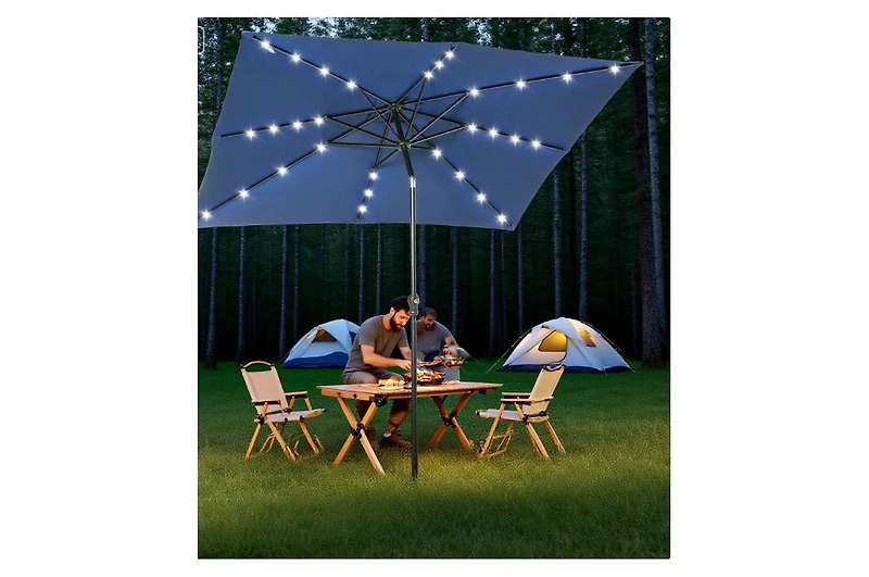 Clihome Sun Umbrella Solar Umbrella,Lighted Patio