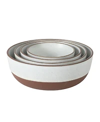 Gibson Home William Crest 4 Piece Nesting Serving Stoneware Reactive Bowl Set, 5”, 6.25”, 7.5”, 9”, Prep & Bowls