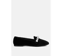 Lamington Womens Diamante Embellished Velvet Loafers