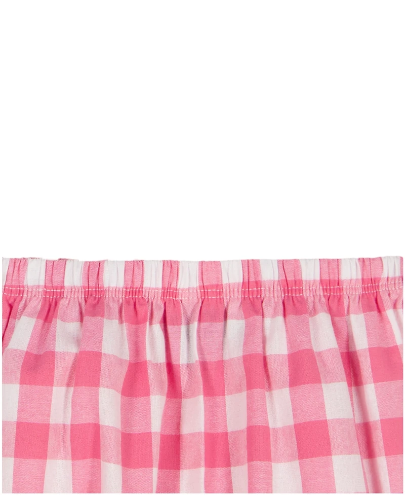 Tommy Hilfiger Baby Girls' Ruffle Trim Gingham Dress and Diaper Cover, 2-Piece Set