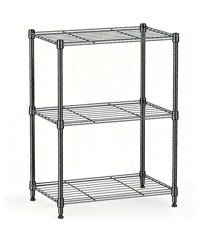 Yigii 3-Tier Steel Shelving Unit, Versatile for Home & Office, Adjustable, Easy Assembly
