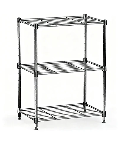 Yigii 3-Tier Steel Shelving Unit, Versatile for Home & Office, Adjustable, Easy Assembly