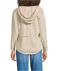 Lands' End Women's Long Sleeve Slub Hooded Popover