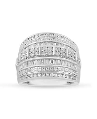 Diamond Wide Band Multi-Row Statement Ring (2 ct. t.w.) Sterling Silver