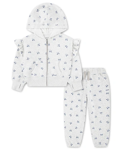 abercrombie kids Baby Girls' Flutter Full-Zip Hoodie and Joggers, 2-Piece Set