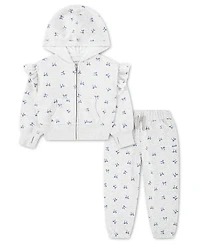 abercrombie kids Baby Girls' Flutter Full-Zip Hoodie and Joggers, 2-Piece Set