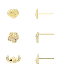 Disney Stitch Mother of Pearl Trio Earring Set
