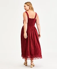 And Now This Plus Cotton Square-Neck Maxi Dress, Macy's Exclusive