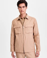 Alfani Men's Long-Sleeve Linen- Blend Tech Shirt Jacket, Macy's Exclusive