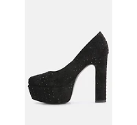 Poppins Womens Glinting Platform High Pumps