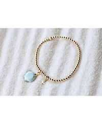 Bowood Lane Non-Tarnishing 3mm Gold Filled Beads With Mini Pearl and Glass Seashell Charm Bracelet