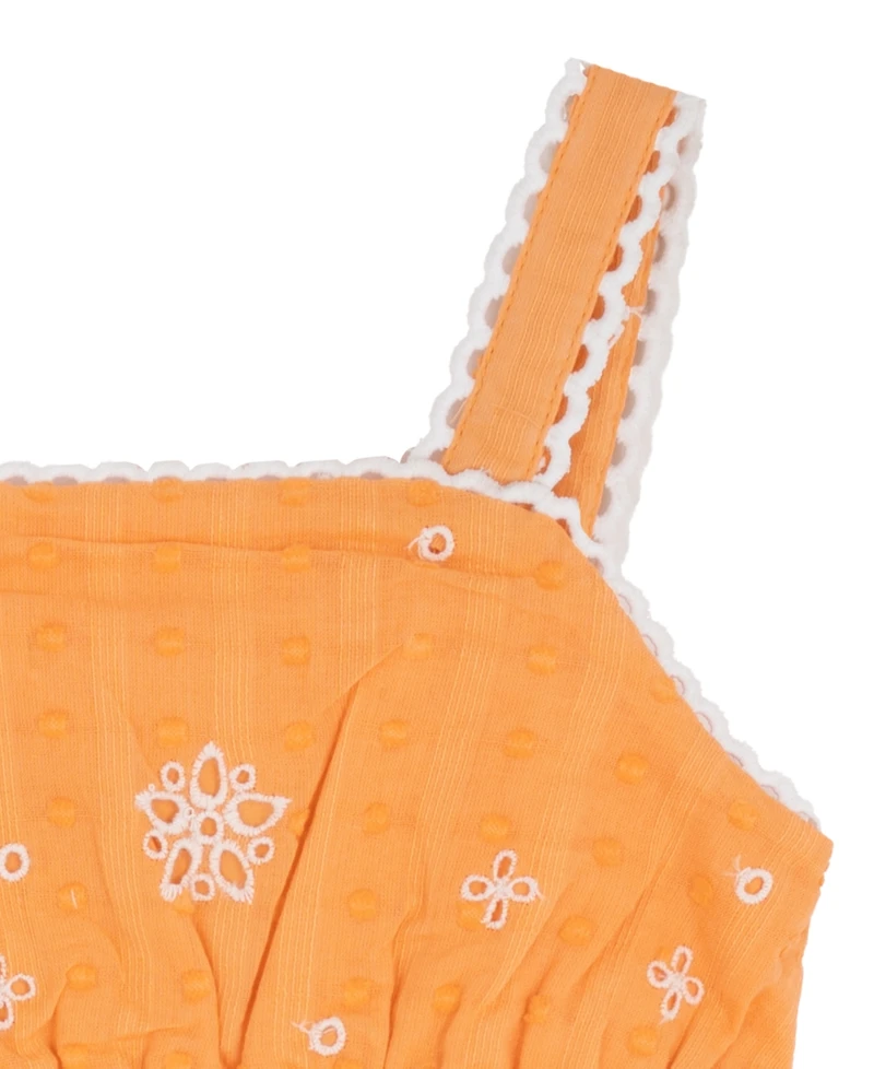 Rare Editions Baby Girls' Sleeveless Eyelet Dress and Skort, 2-Piece Set