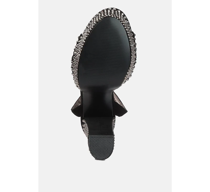bellini heat-set diamante high block heel sandals