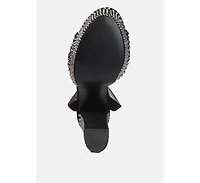 bellini heat-set diamante high block heel sandals