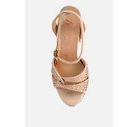 bellini heat-set diamante high block heel sandals