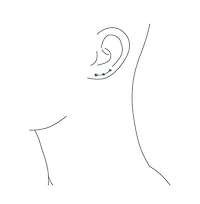 Bling Jewelry Minimalist 3 Blue Natural Turquoise Curved Ear Pin Warp Climbers Earrings Ear Crawlers Sterling Silver