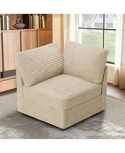 Xizzi Modular Sectional Sofa Armrest Seat Module, 32.7" for Diy Combination L U V Shaped, Plush Corduroy Loveseat Chair Living R