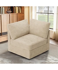 Xizzi Modular Sectional Sofa Armrest Seat Module, 32.7" for Diy Combination L U V Shaped, Plush Corduroy Loveseat Chair Living R