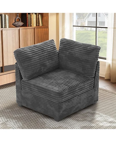 Xizzi Modular Sectional Sofa Armrest Seat Module, 32.7" for Diy Combination L U V Shaped, Plush Corduroy Loveseat Chair Living R