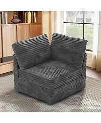 Xizzi Modular Sectional Sofa Armrest Seat Module, 32.7" for Diy Combination L U V Shaped, Plush Corduroy Loveseat Chair Living R
