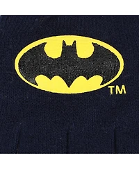 Batman Boys Classic Bat Signal Youth Beanie and Gloves Set