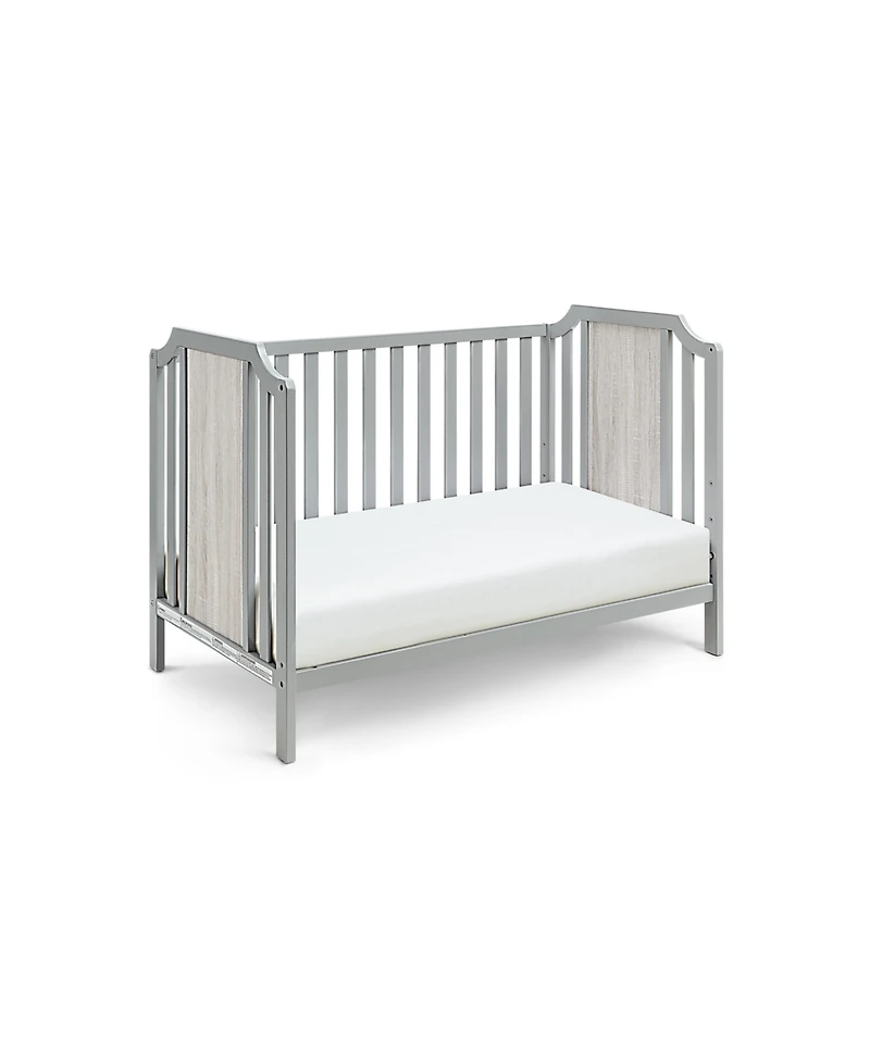 flynama 3in1 Convertible Island Crib Traditional Contemporary Style Dual Tone Finish for Baby Nursery
