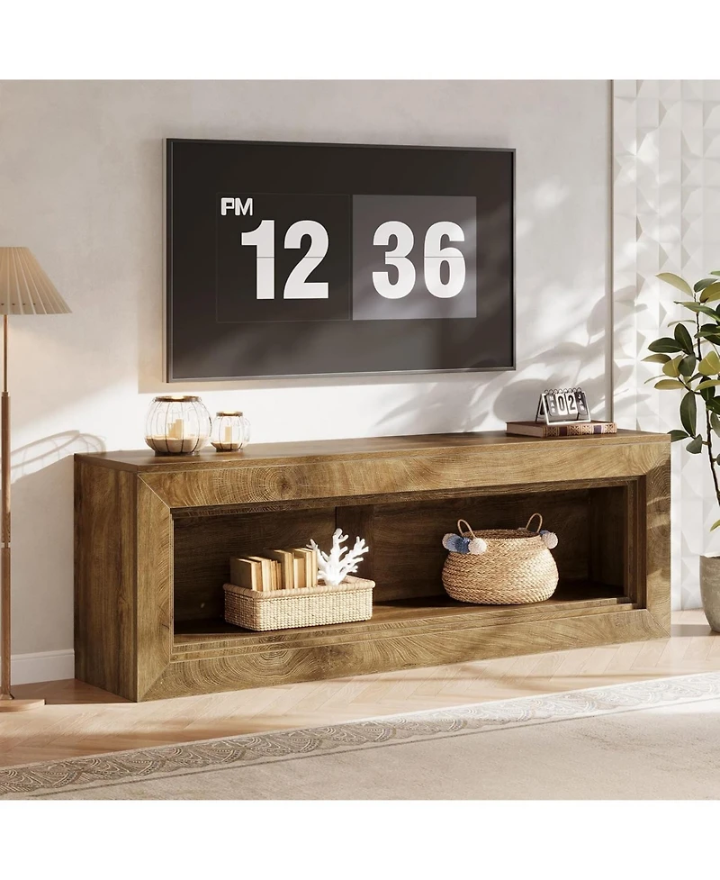 Tribesigns 63" Tv Stand for 55/60/65/75-Inch Tvs, Rustic Extra Long Media TV Console