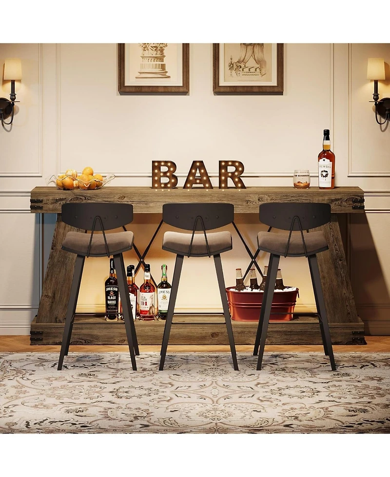 Tribesigns Farmhouse Console Table, Long Sofa Table Behind Couch with Storage, Rustic Entryway Furniture for Hallway