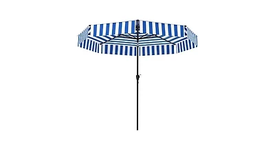 Clihome Outdoor Market Umbrella,Patio Umbrella,2-Tier Vented Patio Table Umbrella with Crank 8 Ribs,Tiltable Porch Umbrella,for