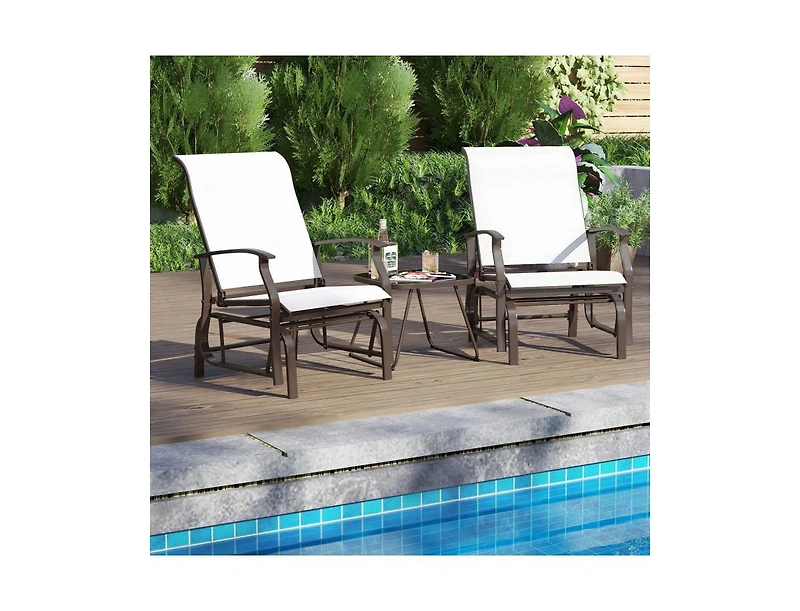 Slickblue Patio Glider Chair Set of 2 with Ergonomic Seat and Back