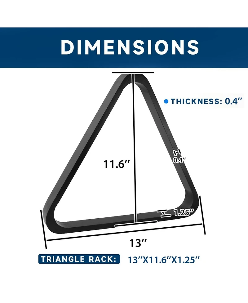 Gse Games & Sports Expert Solid Wood 8-Ball Triangle Ball Rack for 2-1/4" Pool Balls, Billiard Table