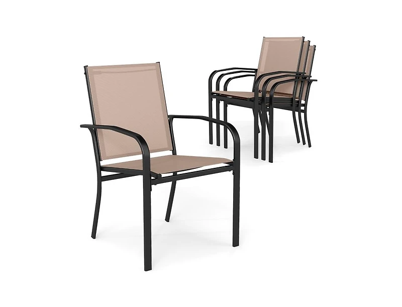 Slickblue Set of 4 Outdoor Dining Chairs with High Back